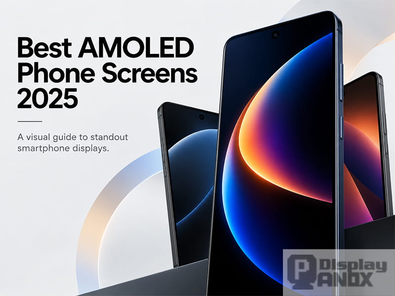 Best AMOLED phone screens in 2025 featuring vivid colors, deep blacks, and high-quality smartphone display technology.