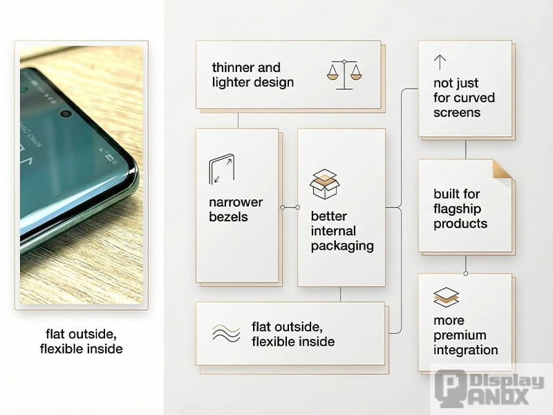 curved screen phone vs flexible amoled summary graphic