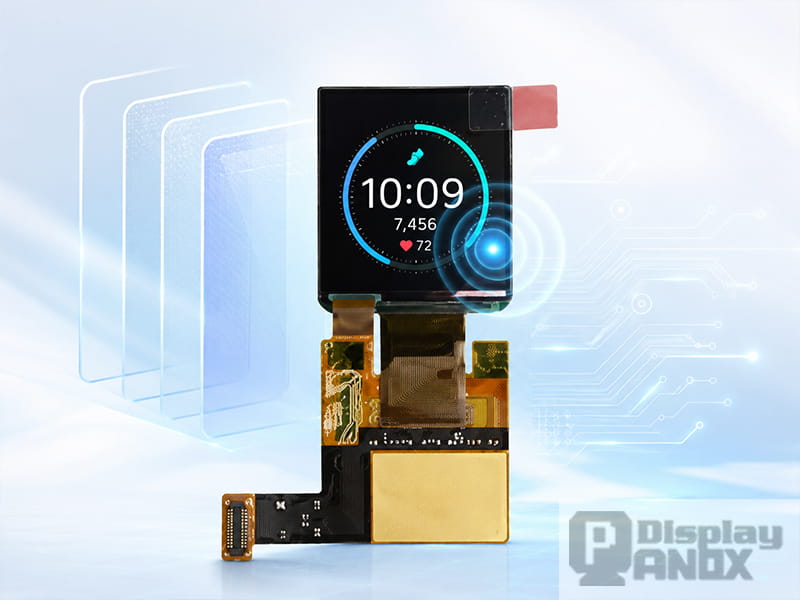 1.41-inch OLED On-Cell touch display module for wearable smartwatch applications.
