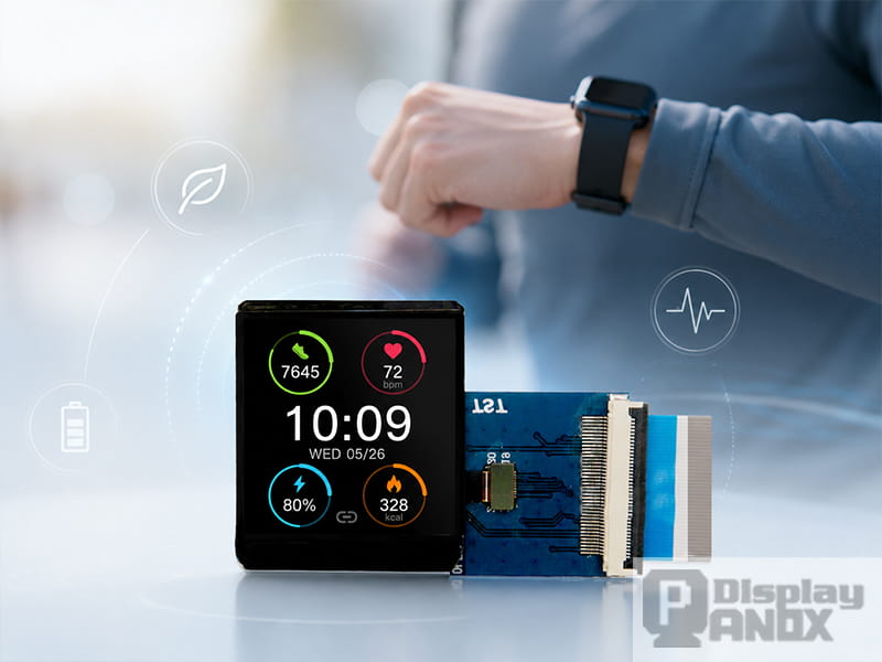1.63-inch OLED display module with smartwatch UI for wearable applications