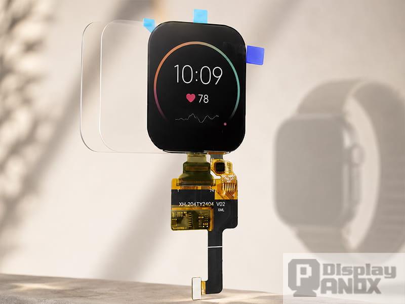 2.04-inch AMOLED On-Cell touch display module for compact wearable devices.