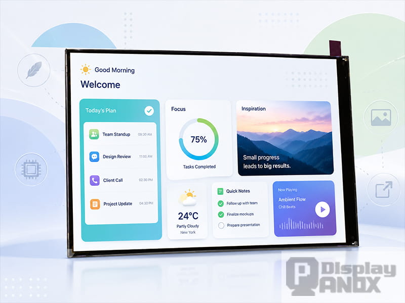 7 inch lcd tablet display panel dashboard interface.