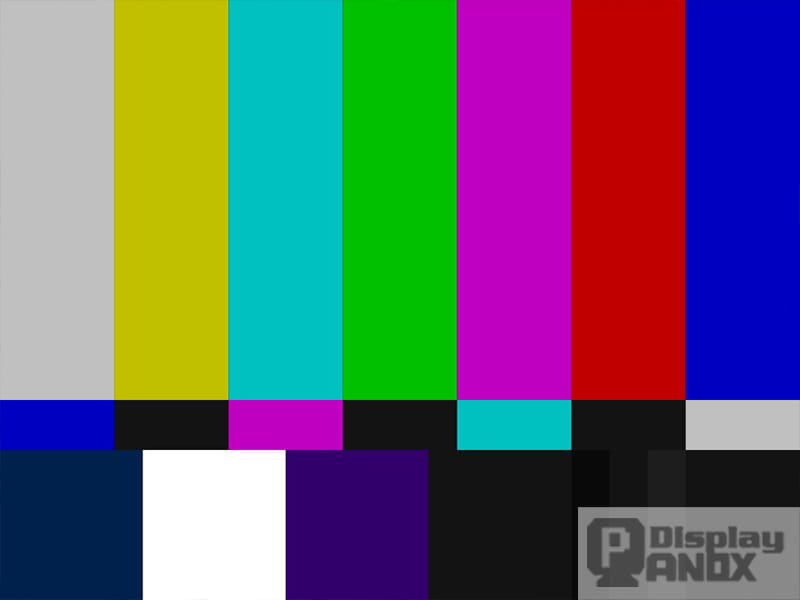 Color bar test pattern used for MIPI DSI first-frame and pixel format validation
