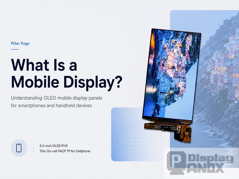 Mobile display article hero image featuring a 5.5 inch OLED on-cell touch panel